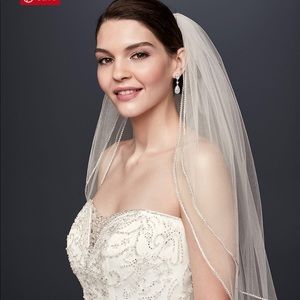 White rhinestone veil